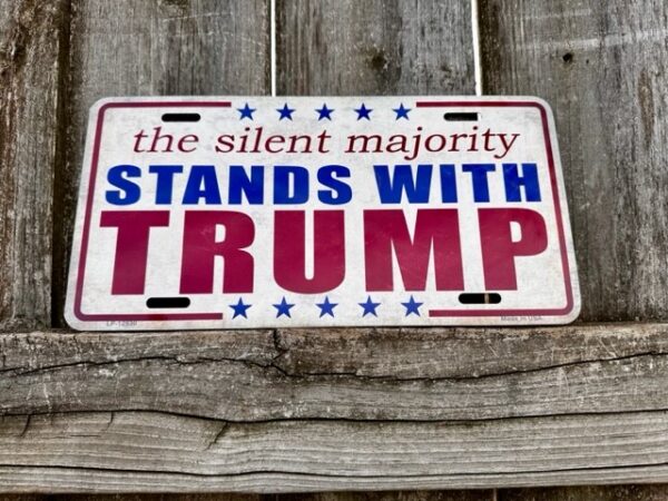 Silent Majority Stand With Trump Plate Tags