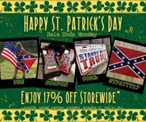 St. Patrick's Day Confederate Flag Sale