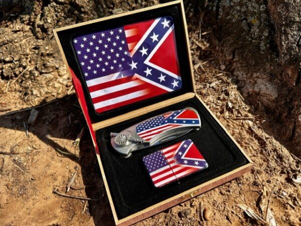 Confederate Rebel Flag Knife & Lighter Gift Sets