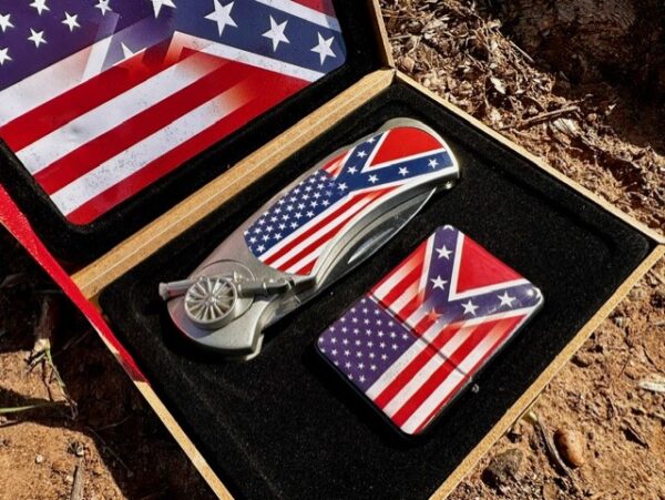 Confederate Rebel Flag Knife & Lighter Gift Sets