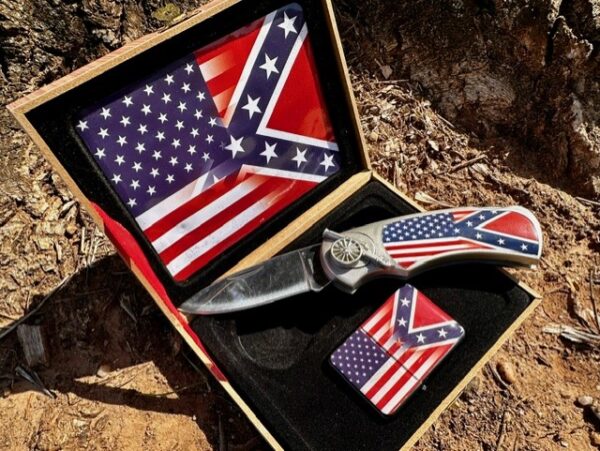 Confederate Rebel Flag Knife & Lighter Gift Sets