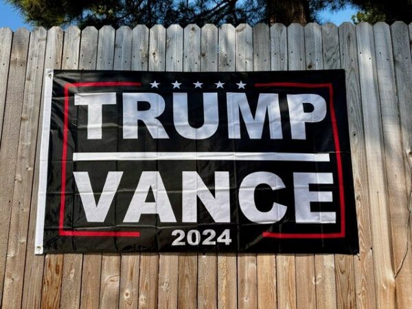 2024 Trump and Vance Black Flag