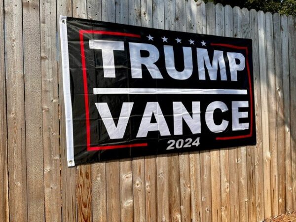 2024 Trump and Vance Black Flag