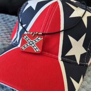 Square Rebel Flag Necklace