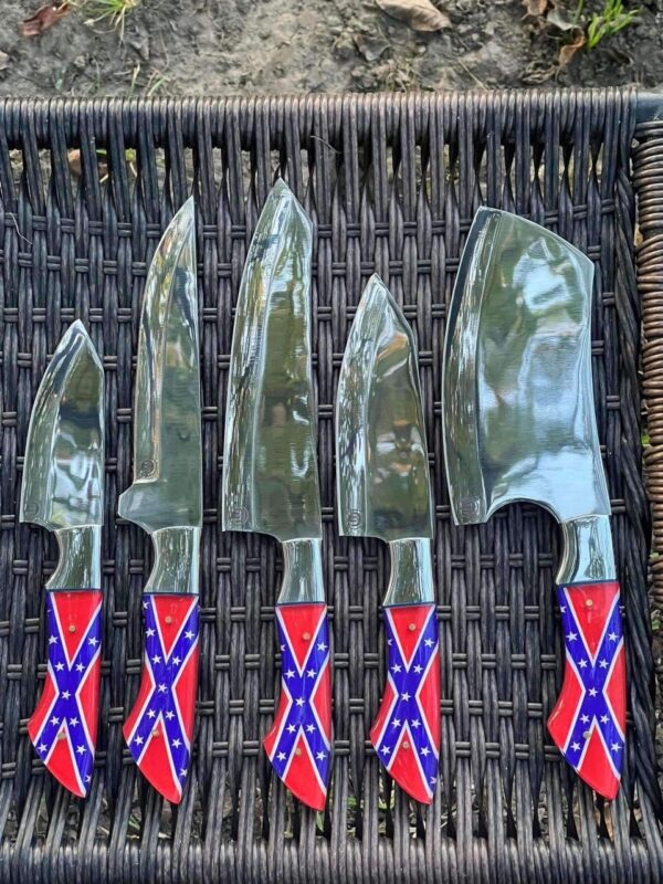 Confederate Flag Butcher Knife Set