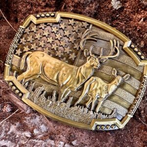 Vintage USA Deer Belt Buckle