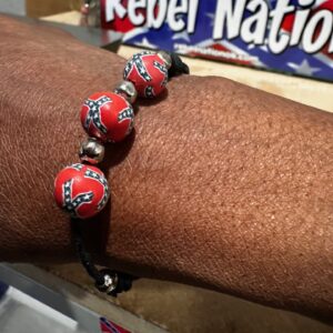 3 Bead Confederate Flag Bracelet
