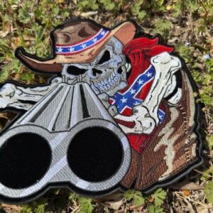 Rebel Cowboy Shotgun Skull Patch 