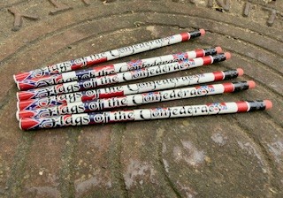 "Flags of the Confederacy Pencils – set of six wood pencils with bold lettering and red erasers, Rebel Nation"