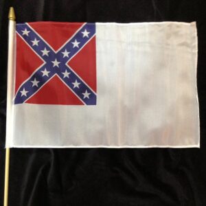 12x18 2nd National Confederate stick flags on 30 inch staff bulk Rebel Nation